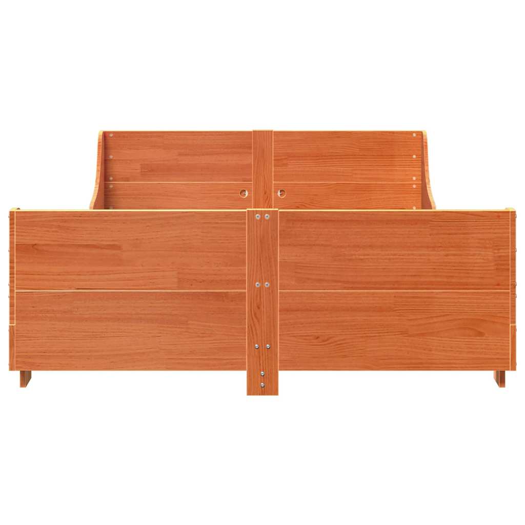 Bed Frame without Mattress Wax Brown 120x200 cm Solid Wood Pine
