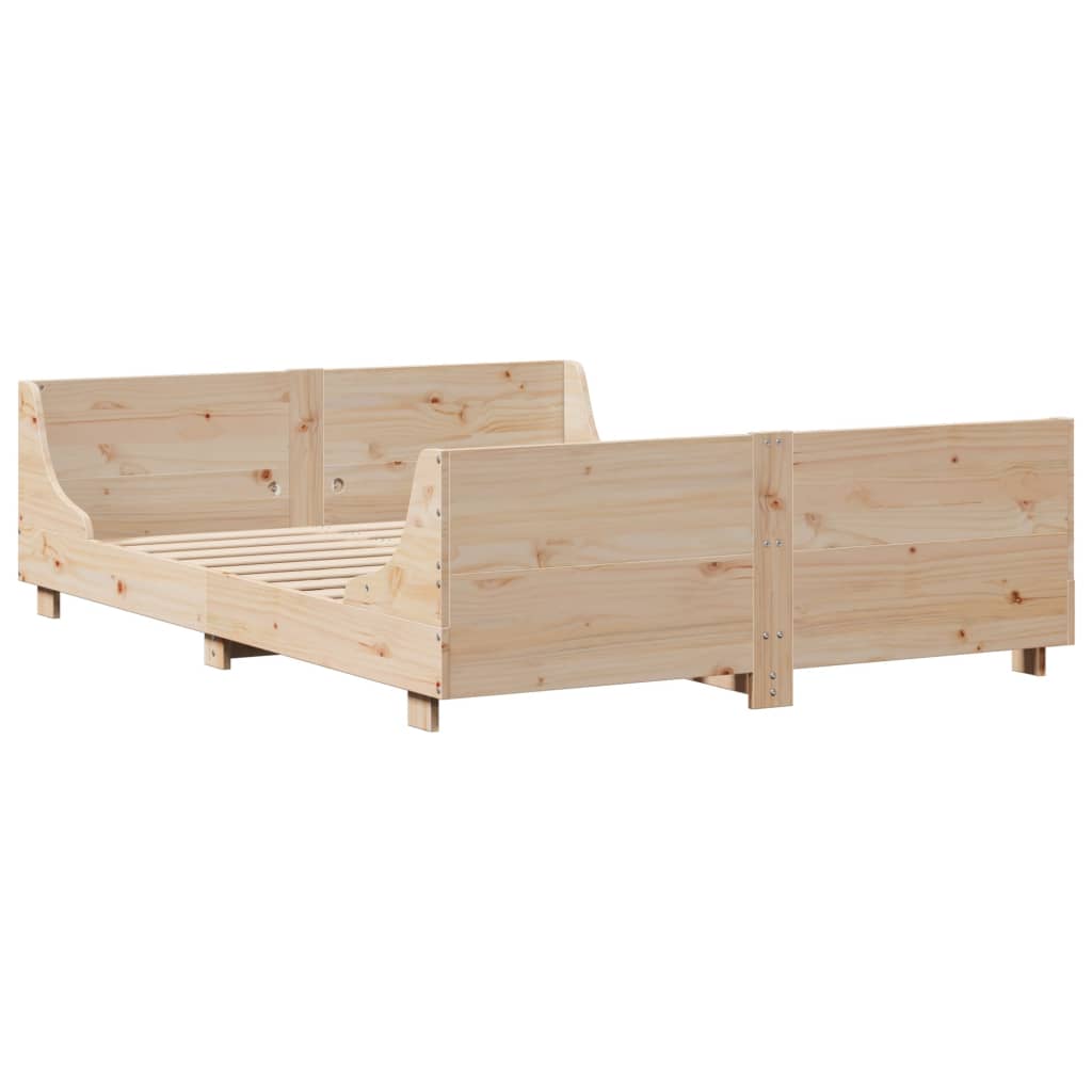 Bed Frame without Mattress 120x190 cm Small Double Solid Wood Pine