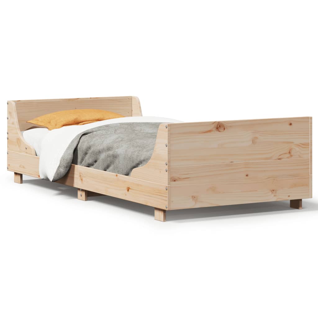 Bed Frame without Mattress 75x190 cm Small Single Solid Wood Pine