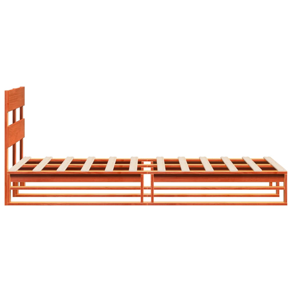 Bed Frame without Mattress Wax Brown 100x200 cm Solid Wood Pine