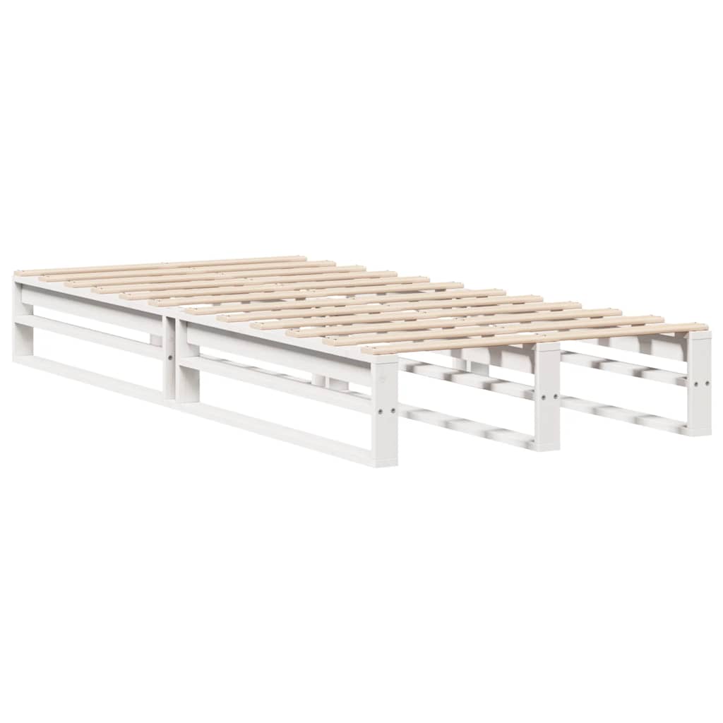 Bed Frame without Mattress White 90x200 cm Solid Wood Pine