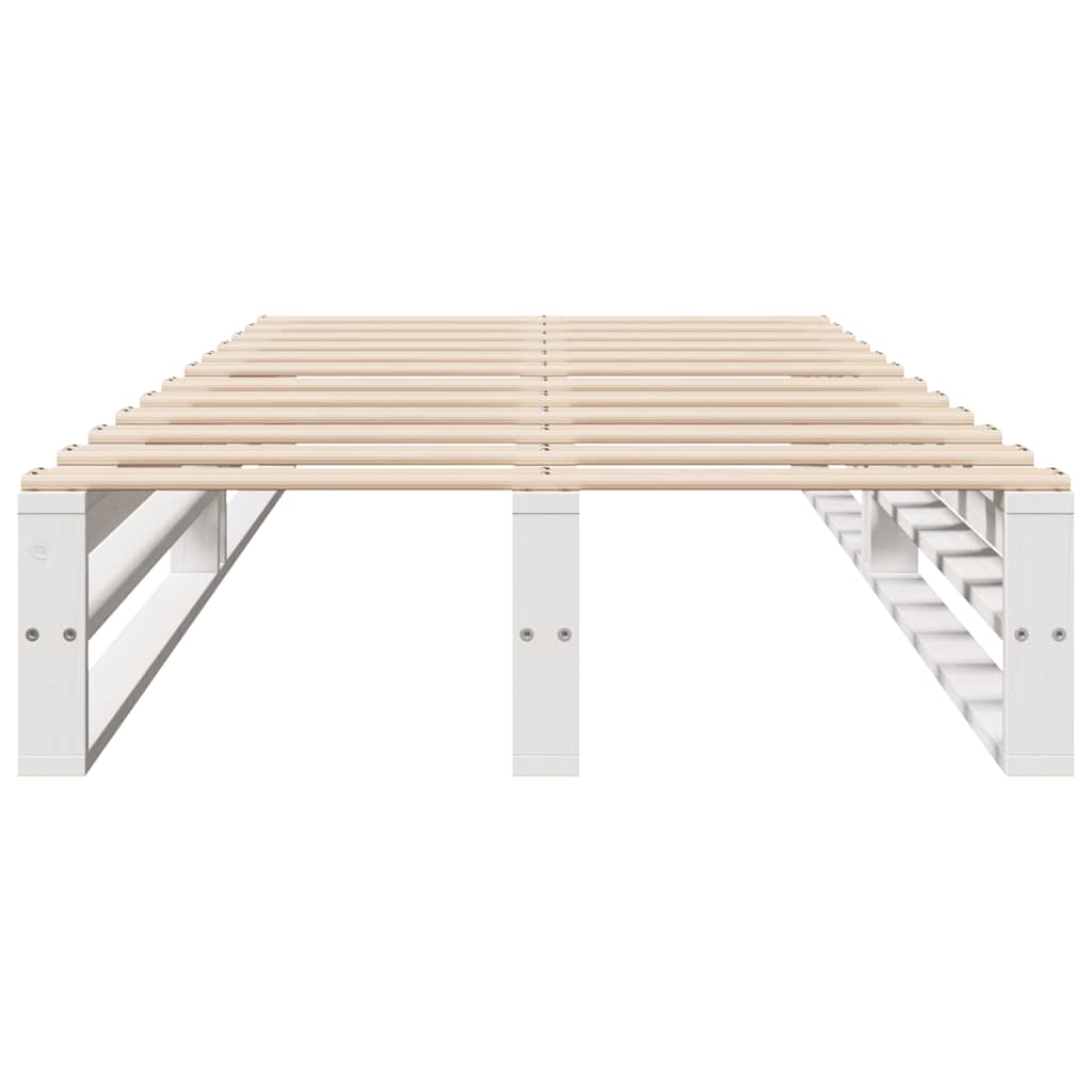 Bed Frame without Mattress White 90x200 cm Solid Wood Pine