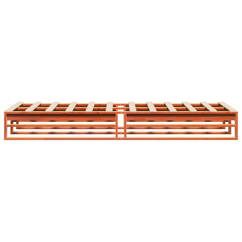 Bed Frame without Mattress Wax Brown 100x200 cm Solid Wood Pine