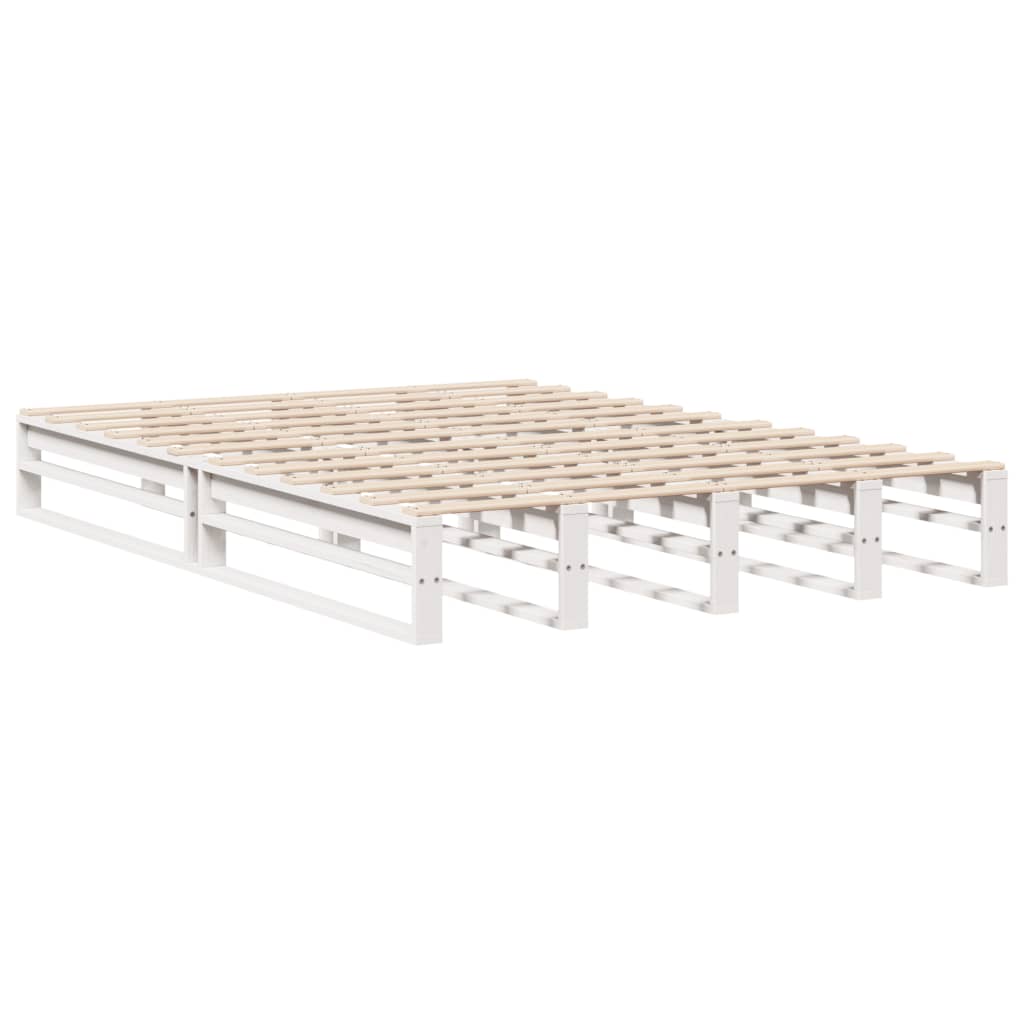 Bed Frame without Mattress White 120x200 cm Solid Wood Pine