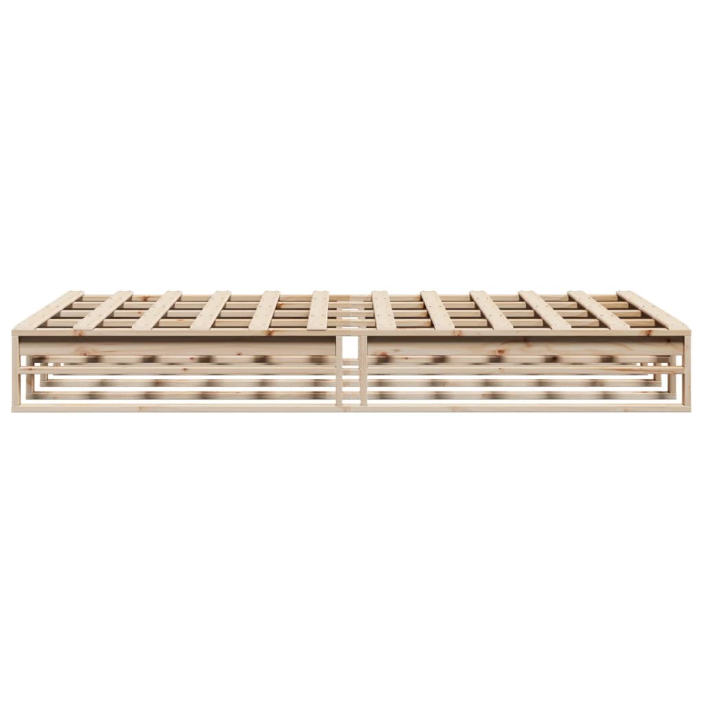 Bed Frame without Mattress 150x200 cm King Size Solid Wood Pine