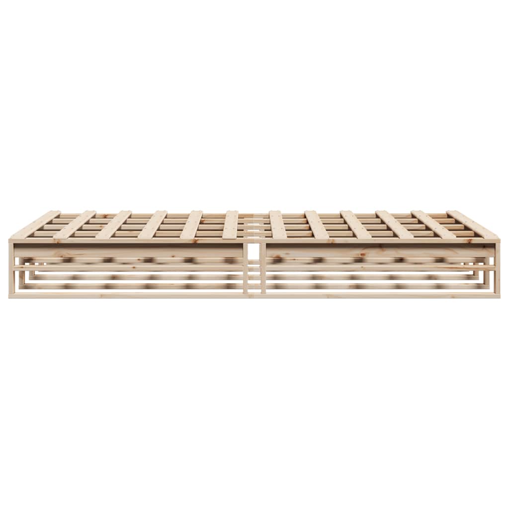 Bed Frame without Mattress 135x190 cm Double Solid Wood Pine