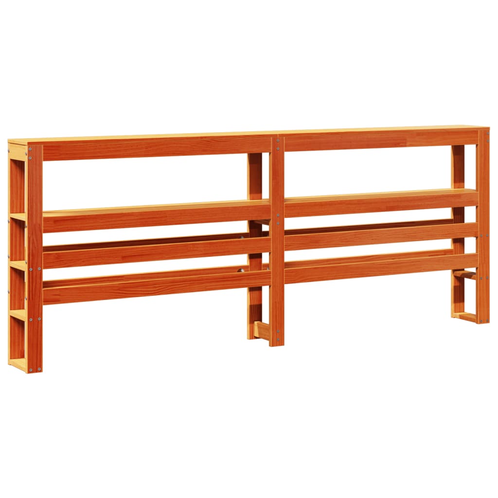 Headboard with Shelves Wax Brown 180 cm Solid Wood Pine