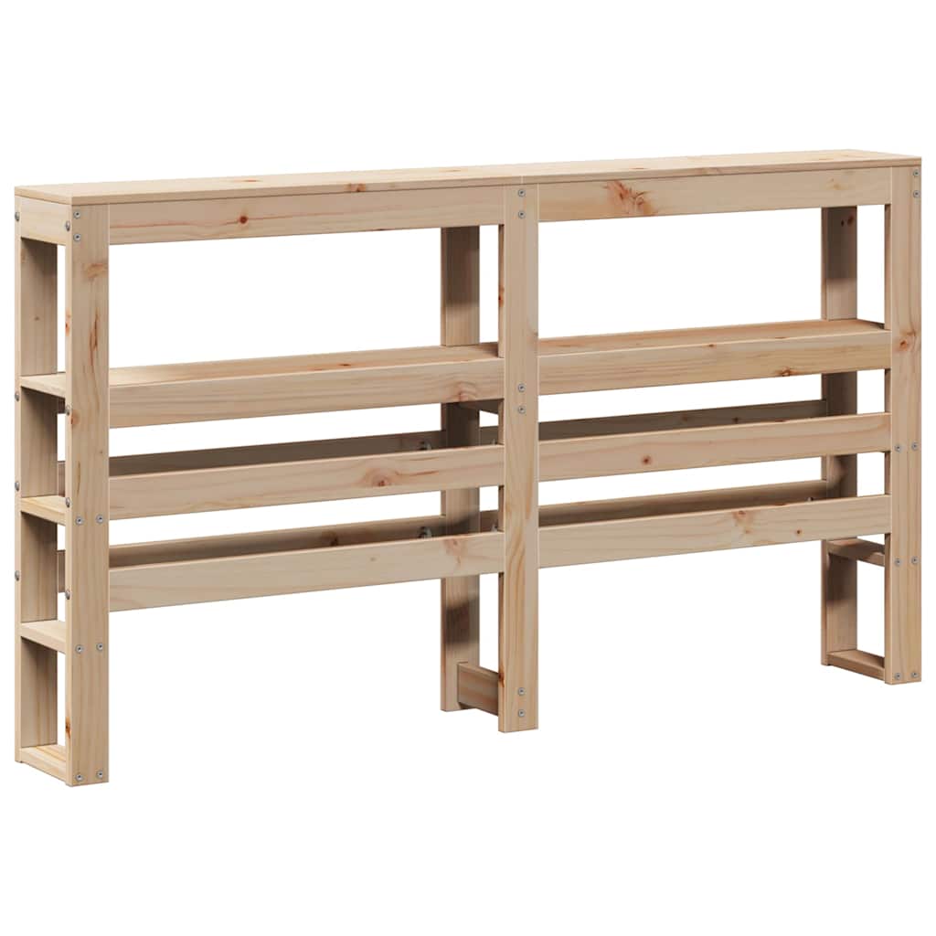 Headboard with Shelves 150 cm Solid Wood Pine