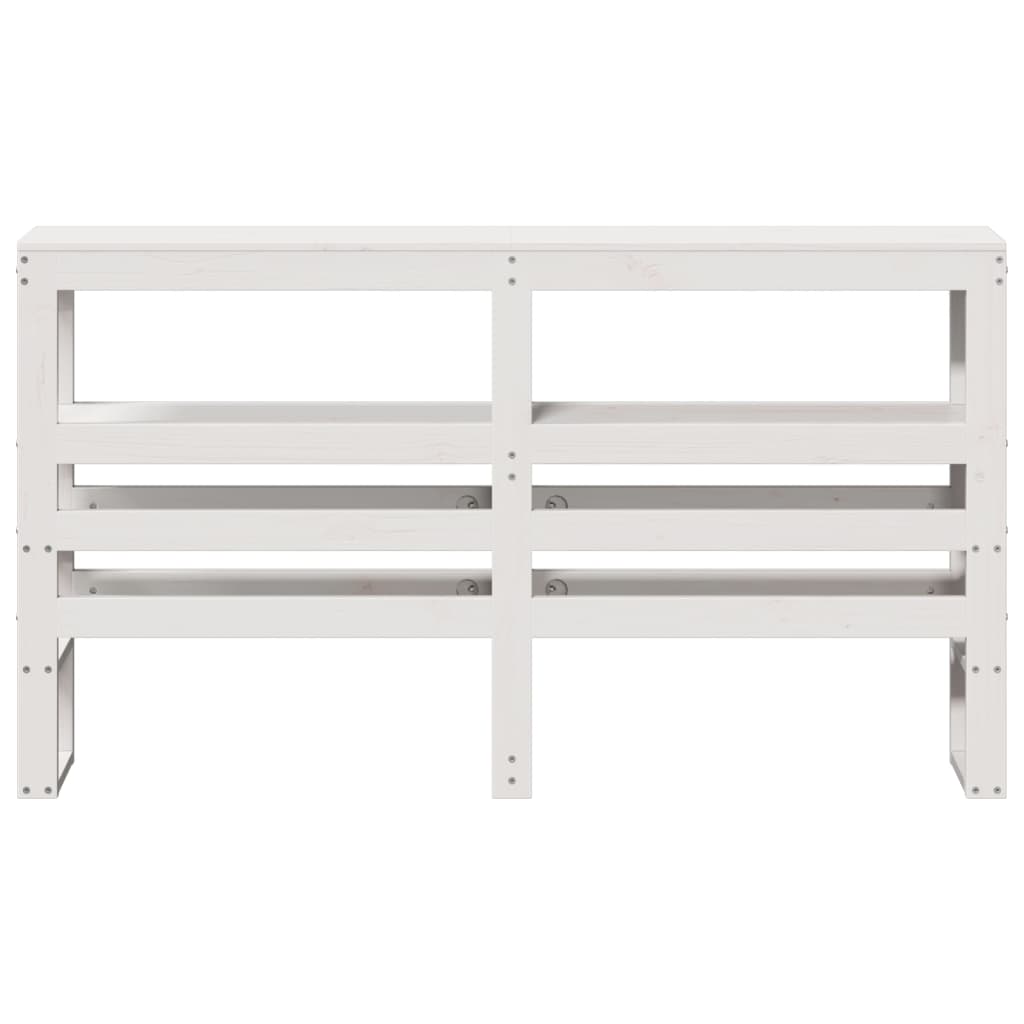 Headboard with Shelves White 150 cm Solid Wood Pine