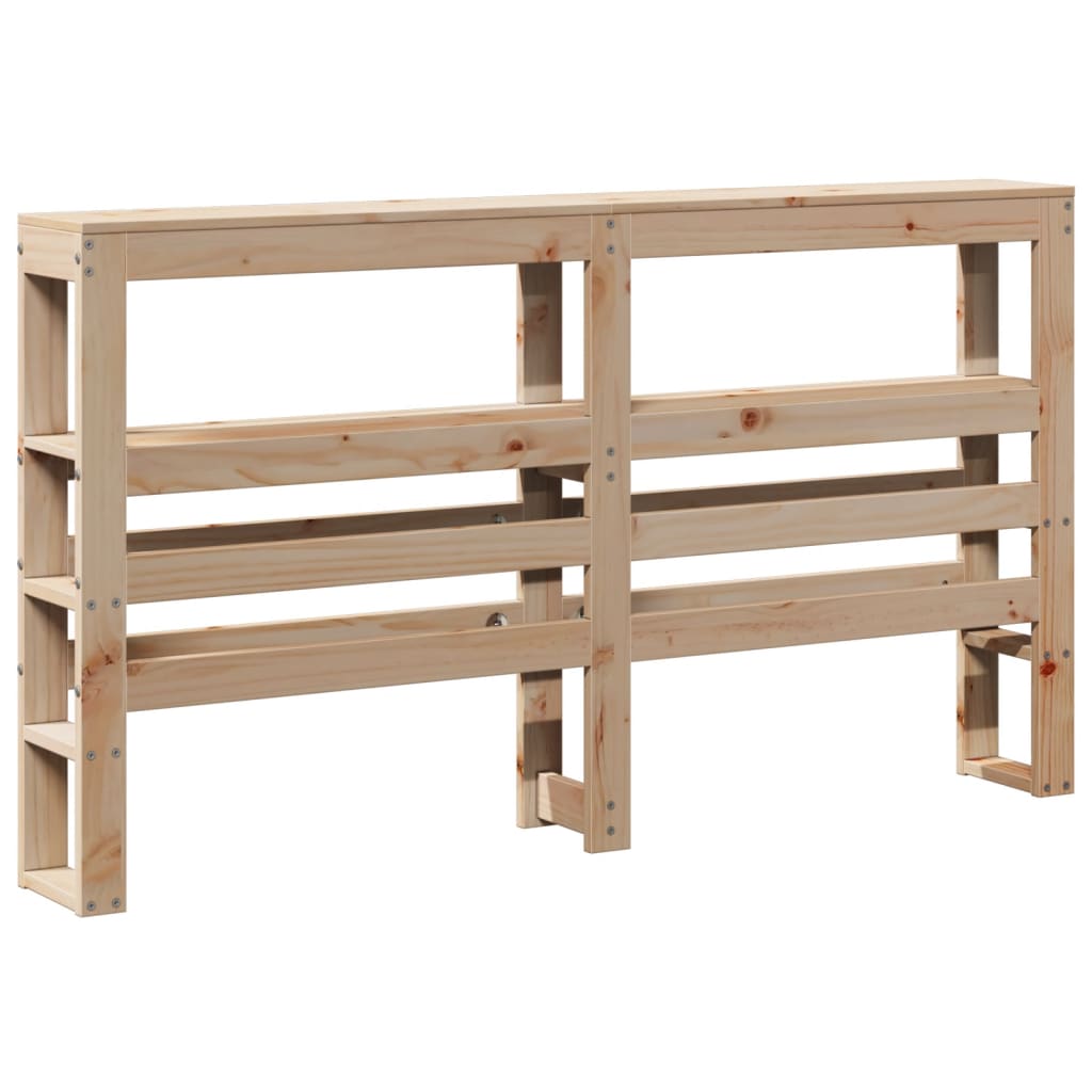Headboard with Shelves 140 cm Solid Wood Pine