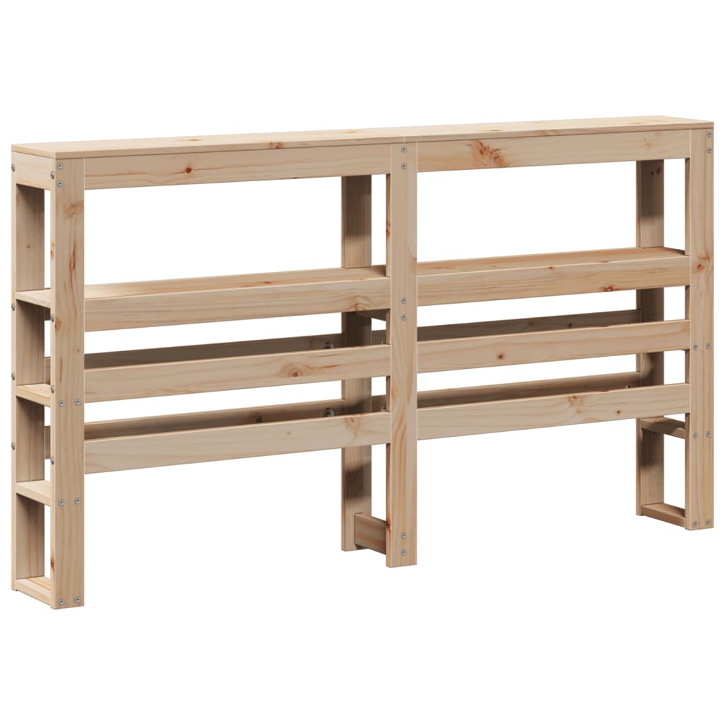 Headboard with Shelves 120 cm Solid Wood Pine