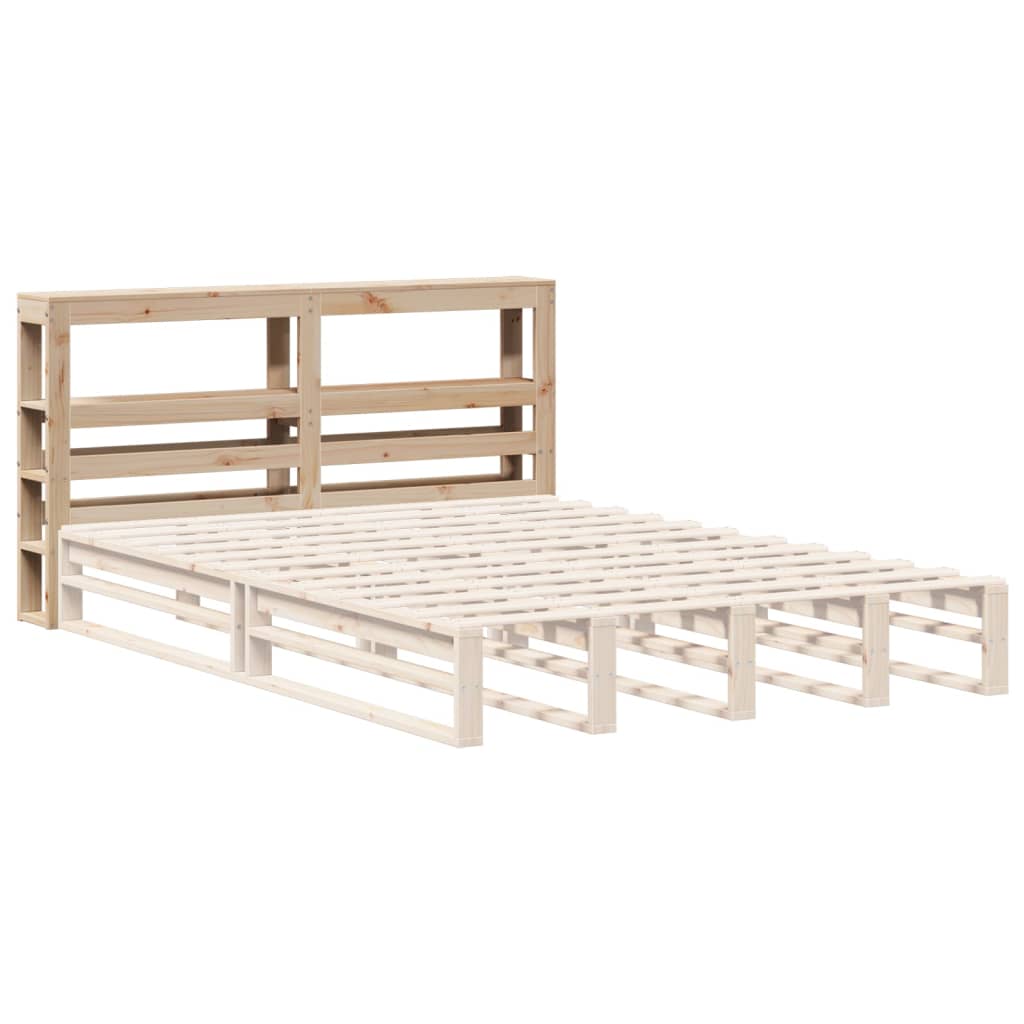Headboard with Shelves 120 cm Solid Wood Pine