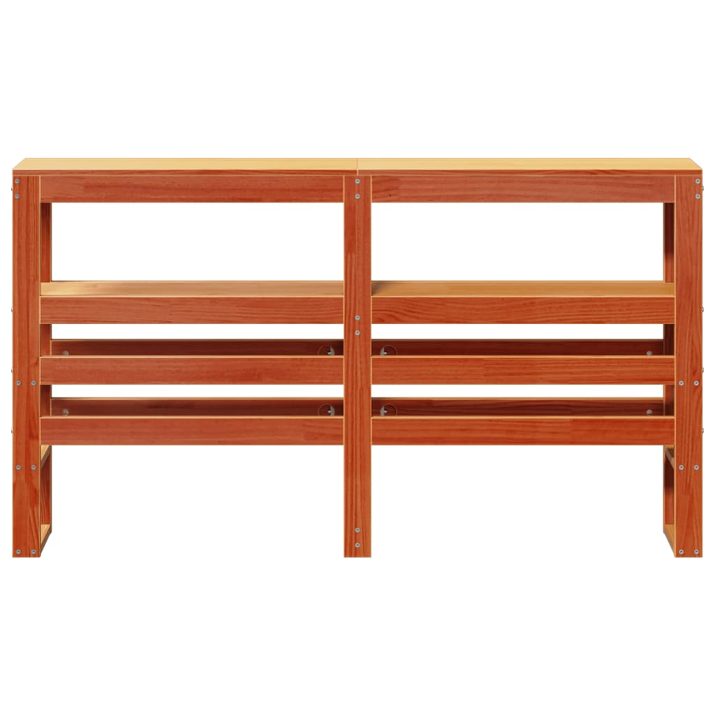 Headboard with Shelves Wax Brown 120 cm Solid Wood Pine