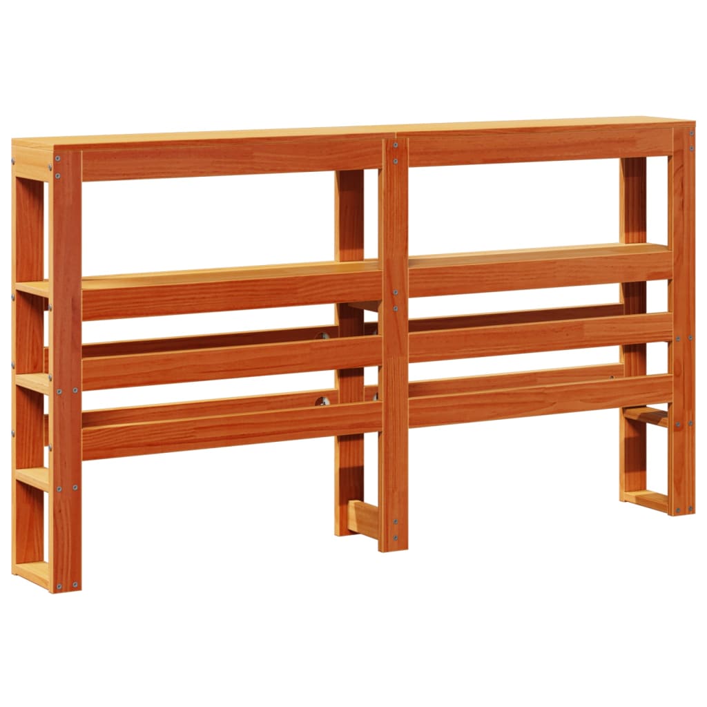 Headboard with Shelves Wax Brown 120 cm Solid Wood Pine