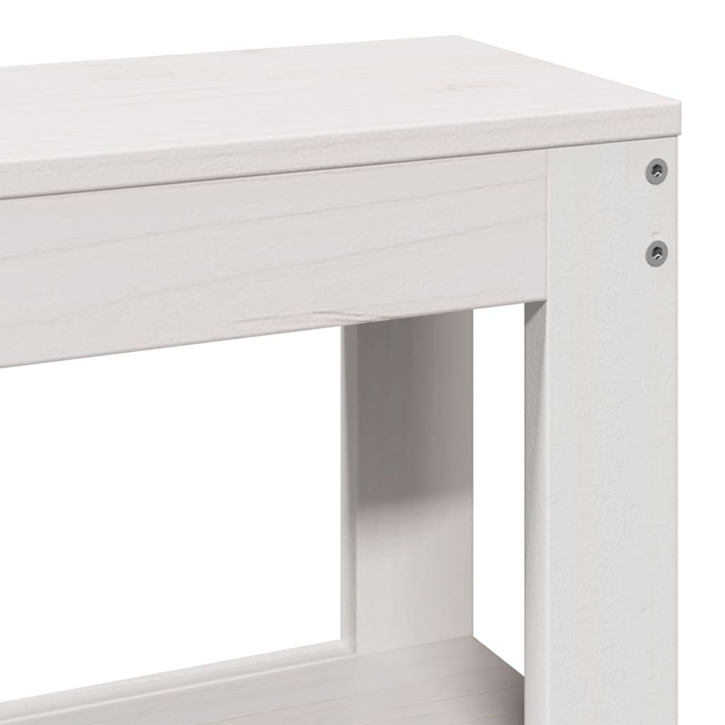 Headboard with Shelves White 90 cm Solid Wood Pine