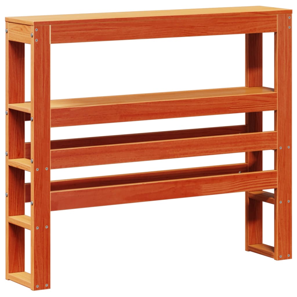 Headboard with Shelves Wax Brown 75 cm Solid Wood Pine