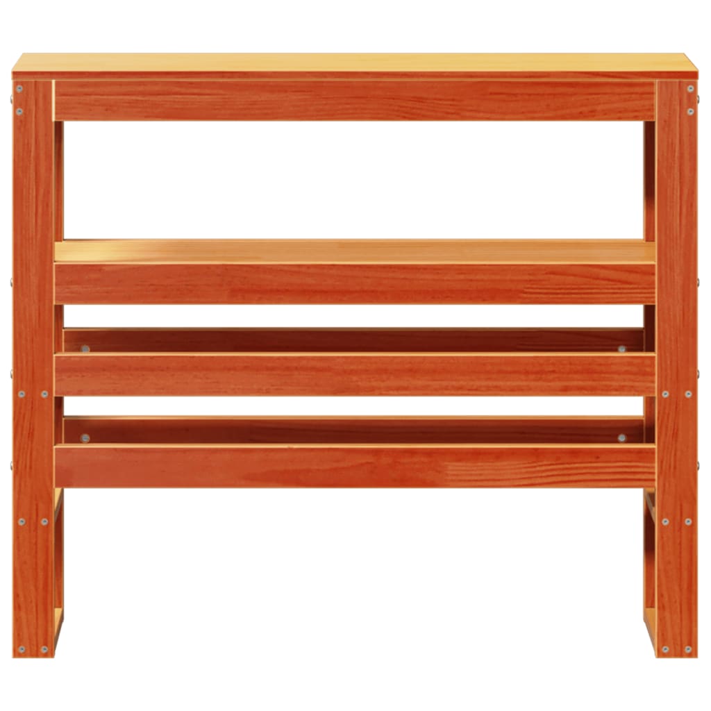 Headboard with Shelves Wax Brown 75 cm Solid Wood Pine
