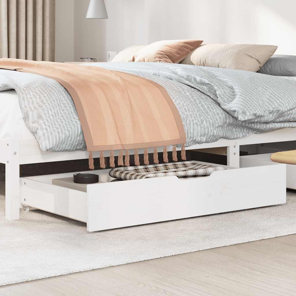 Under-Bed Drawers 2 pcs White 95x55x17 cm Solid Wood Pine