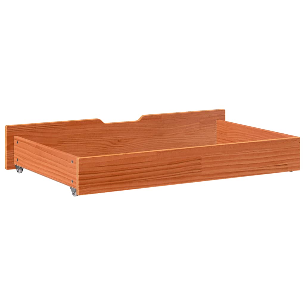 Under-Bed Drawers 2 pcs Wax Brown 95x55x17 cm Solid Wood Pine