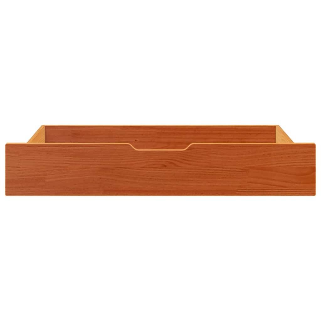 Under-Bed Drawers 2 pcs Wax Brown 90x55x17 cm Solid Wood Pine