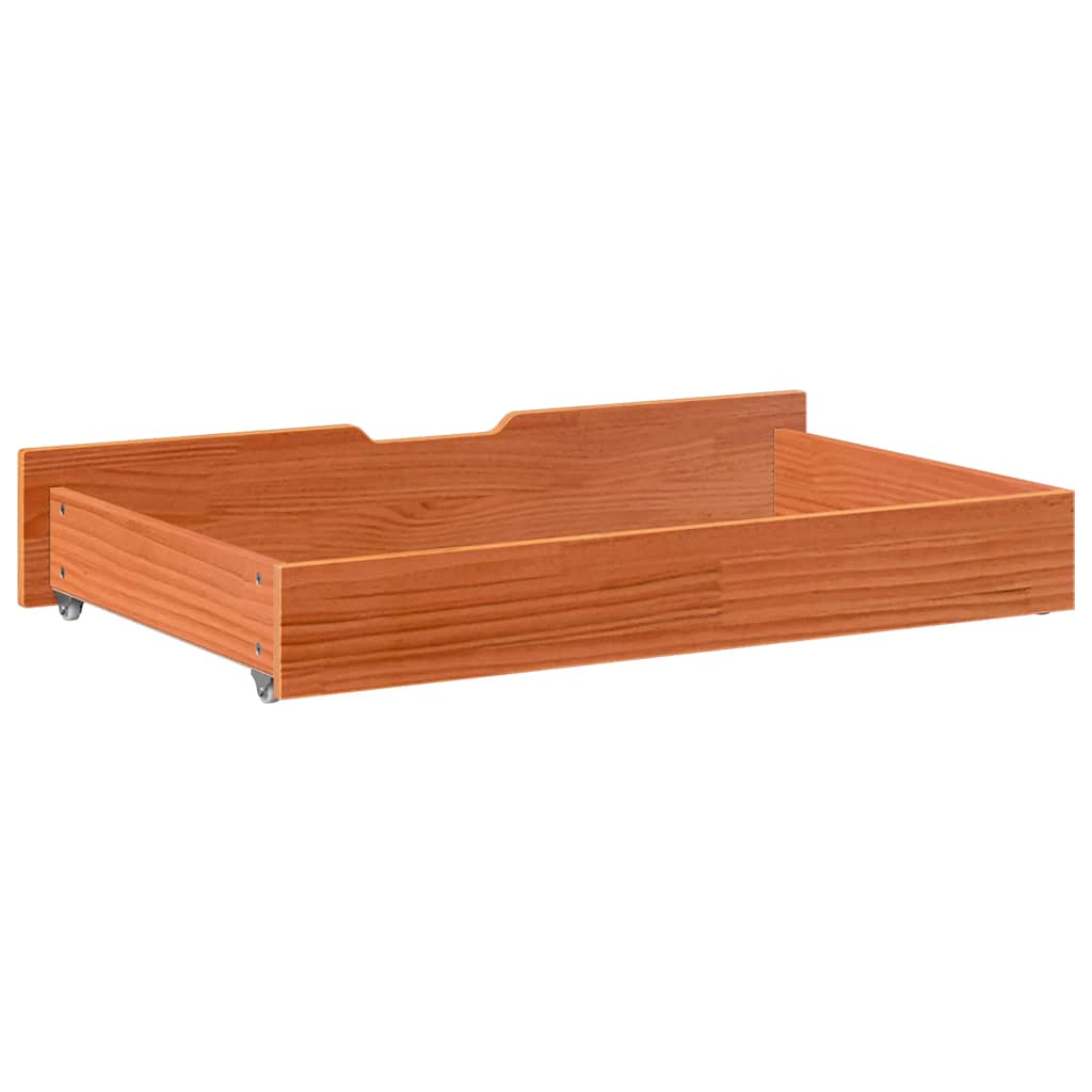 Under-Bed Drawers 2 pcs Wax Brown 90x55x17 cm Solid Wood Pine