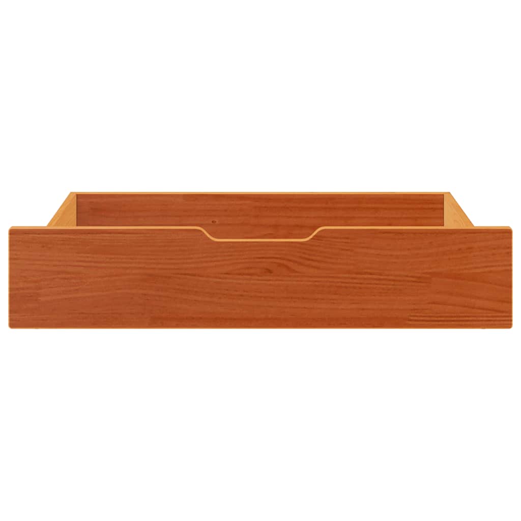 Under-Bed Drawers 2 pcs Wax Brown 85x55x17 cm Solid Wood Pine