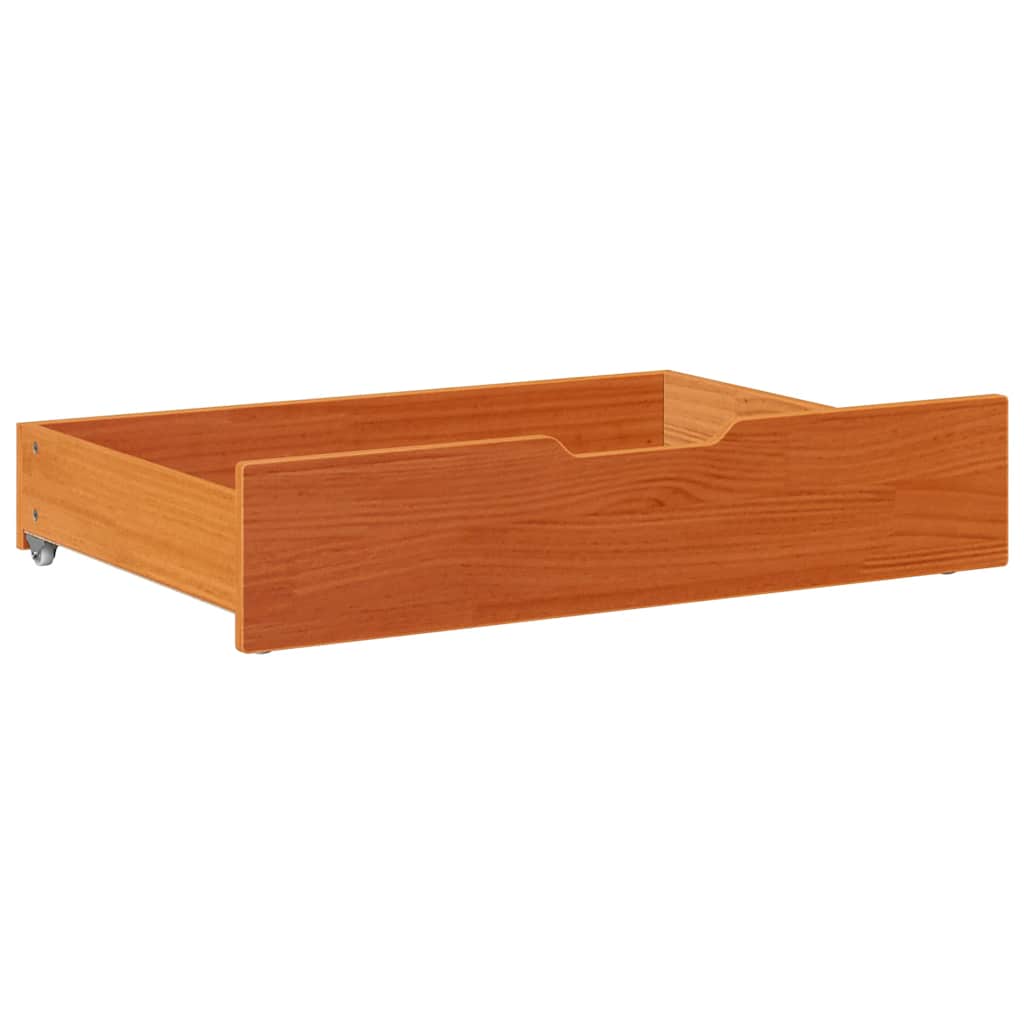 Under-Bed Drawers 2 pcs Wax Brown 85x55x17 cm Solid Wood Pine