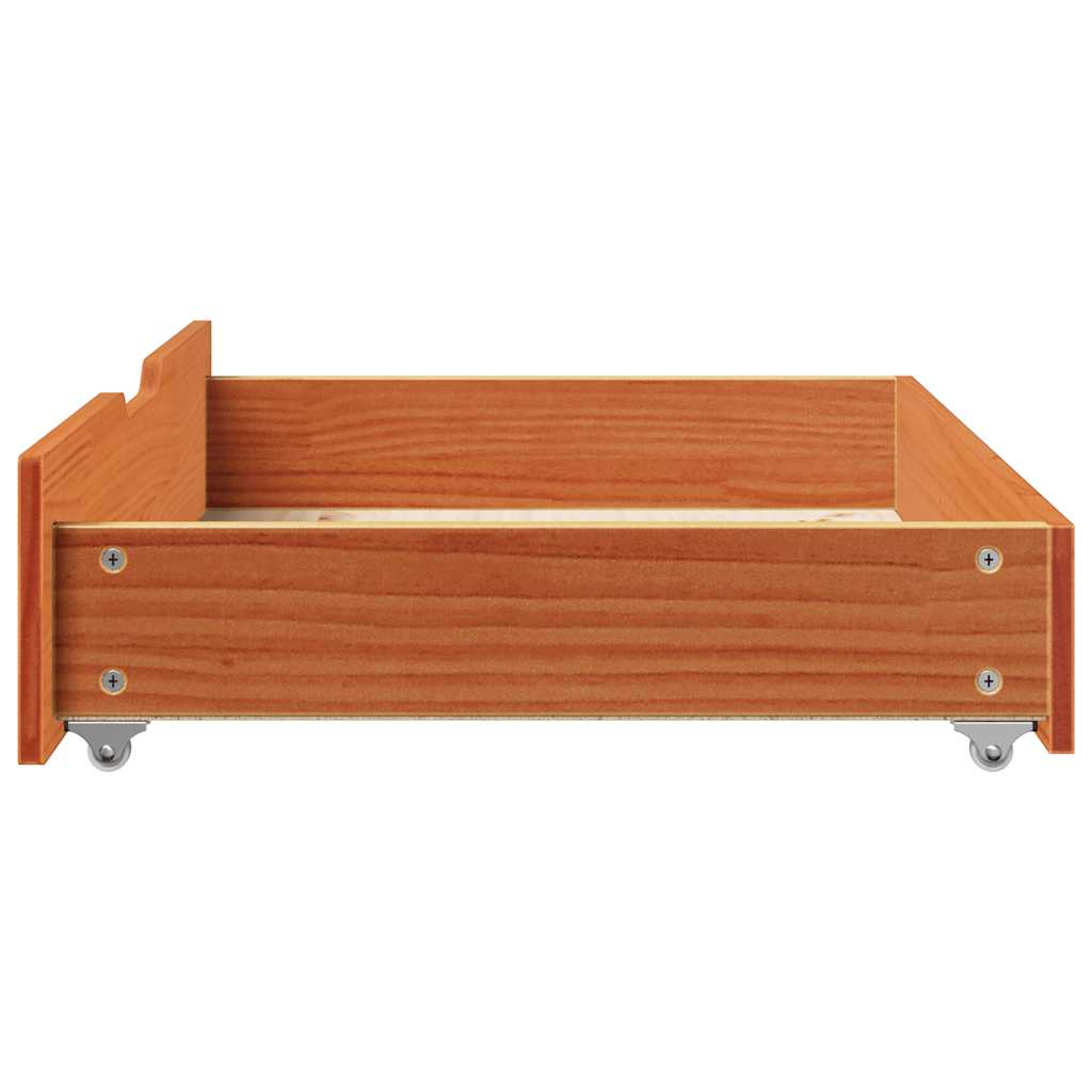 Under-Bed Drawers 2 pcs Wax Brown 85x55x17 cm Solid Wood Pine