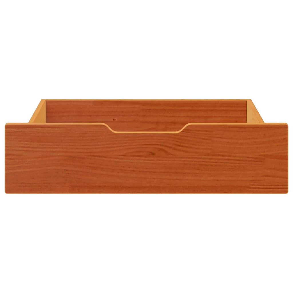 Under-Bed Drawers 2 pcs Wax Brown 65x55x17 cm Solid Wood Pine