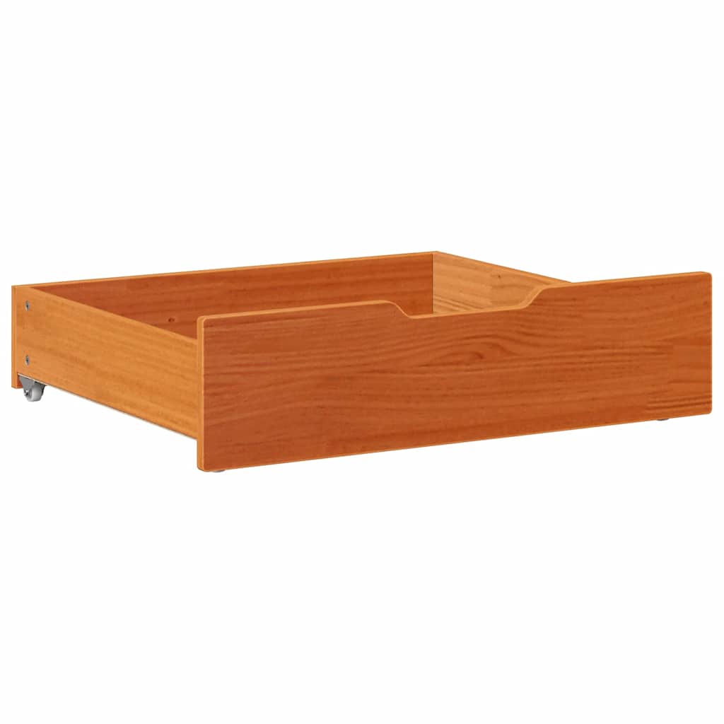 Under-Bed Drawers 2 pcs Wax Brown 65x55x17 cm Solid Wood Pine