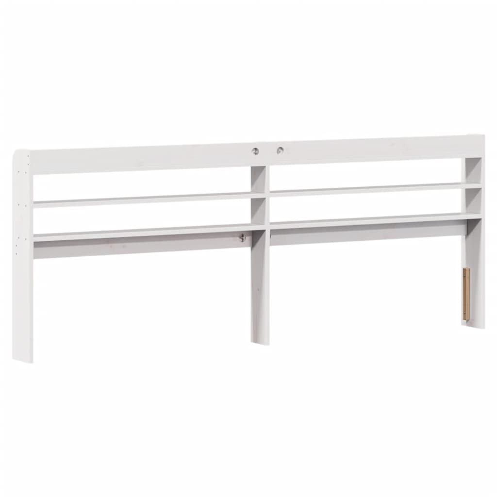 Headboard with Shelves White 180 cm Solid Wood Pine