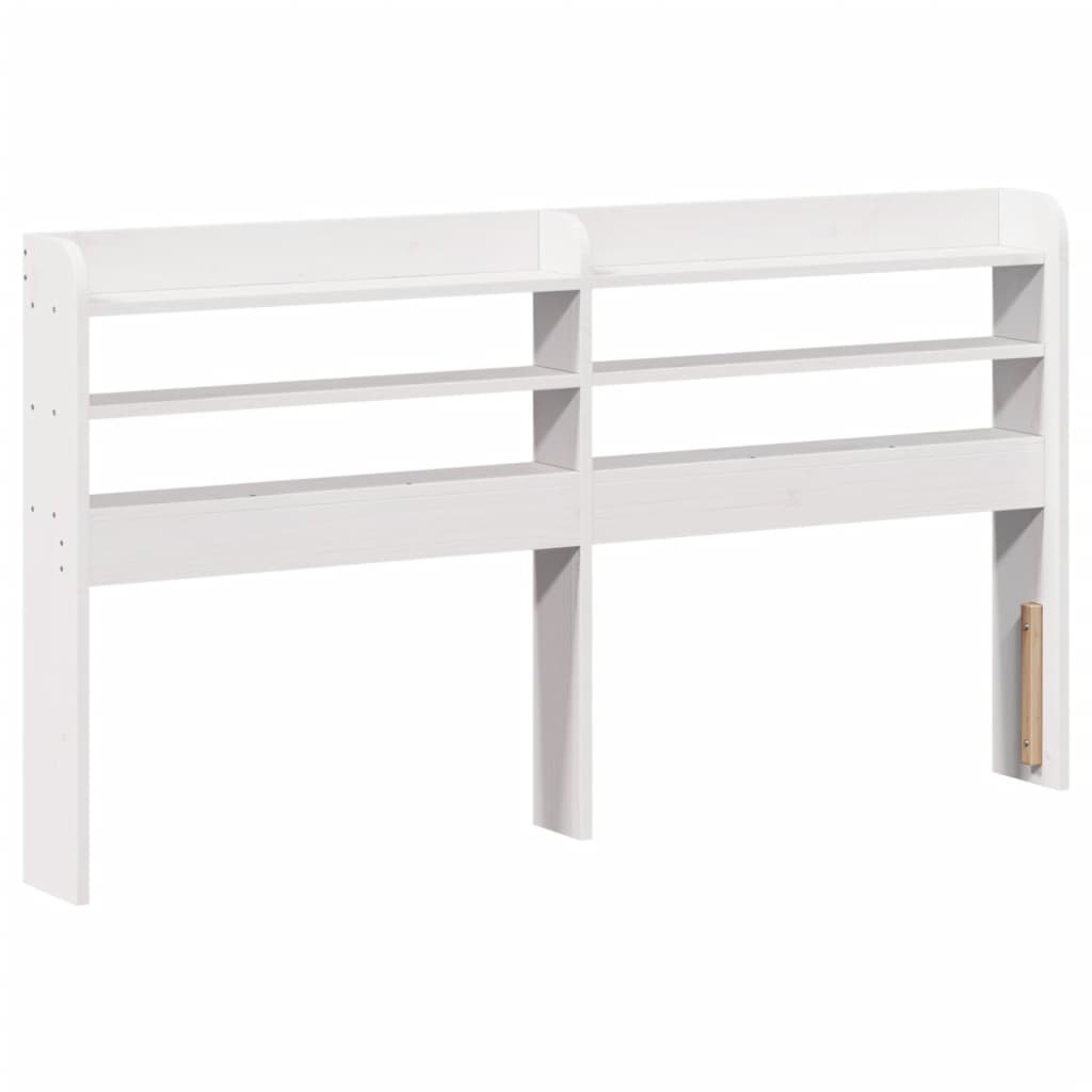 Headboard with Shelves White 160 cm Solid Wood Pine