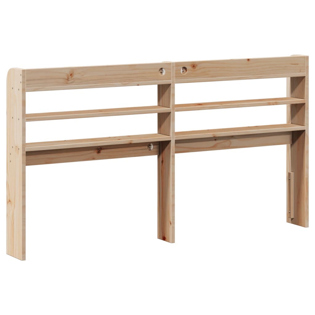 Headboard with Shelves 150 cm Solid Wood Pine