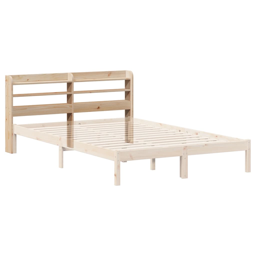 Headboard with Shelves 150 cm Solid Wood Pine