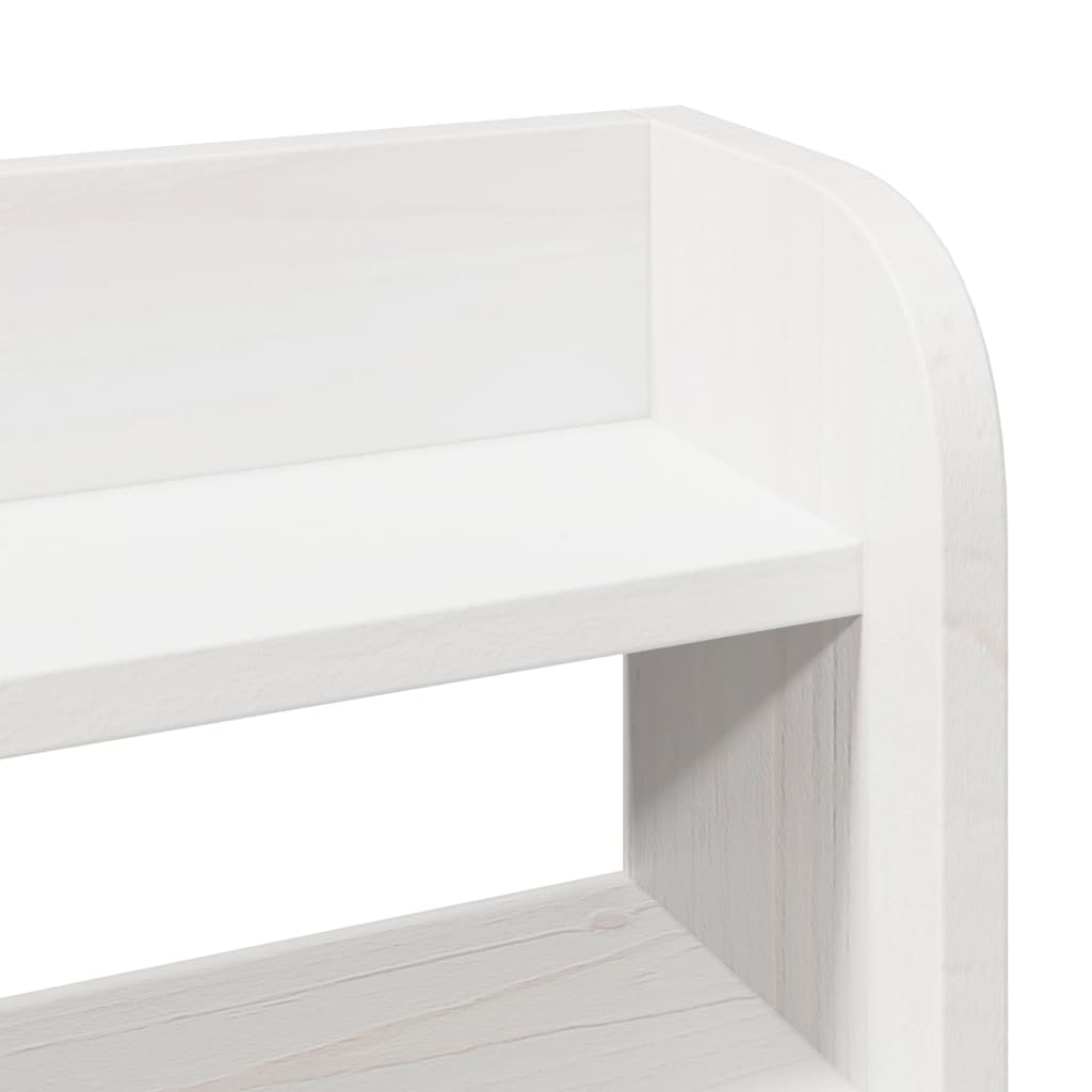 Headboard with Shelves White 140 cm Solid Wood Pine