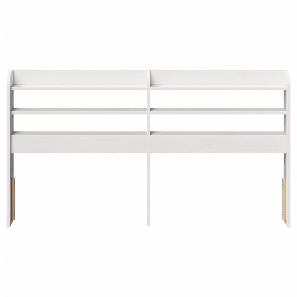 Headboard with Shelves White 120 cm Solid Wood Pine