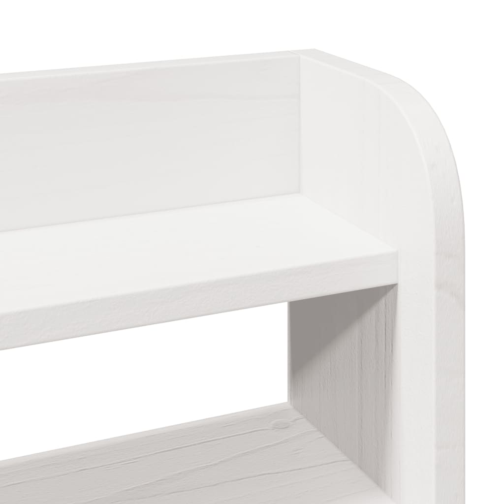 Headboard with Shelves White 120 cm Solid Wood Pine