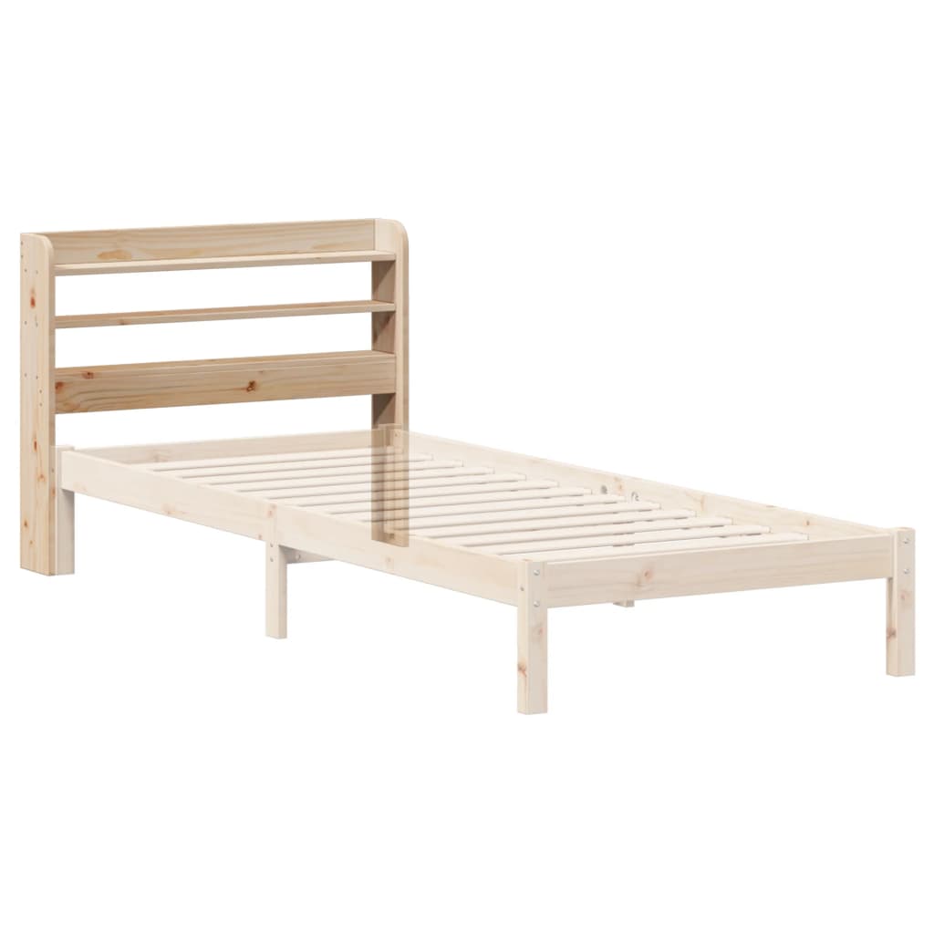 Headboard with Shelves 75 cm Solid Wood Pine