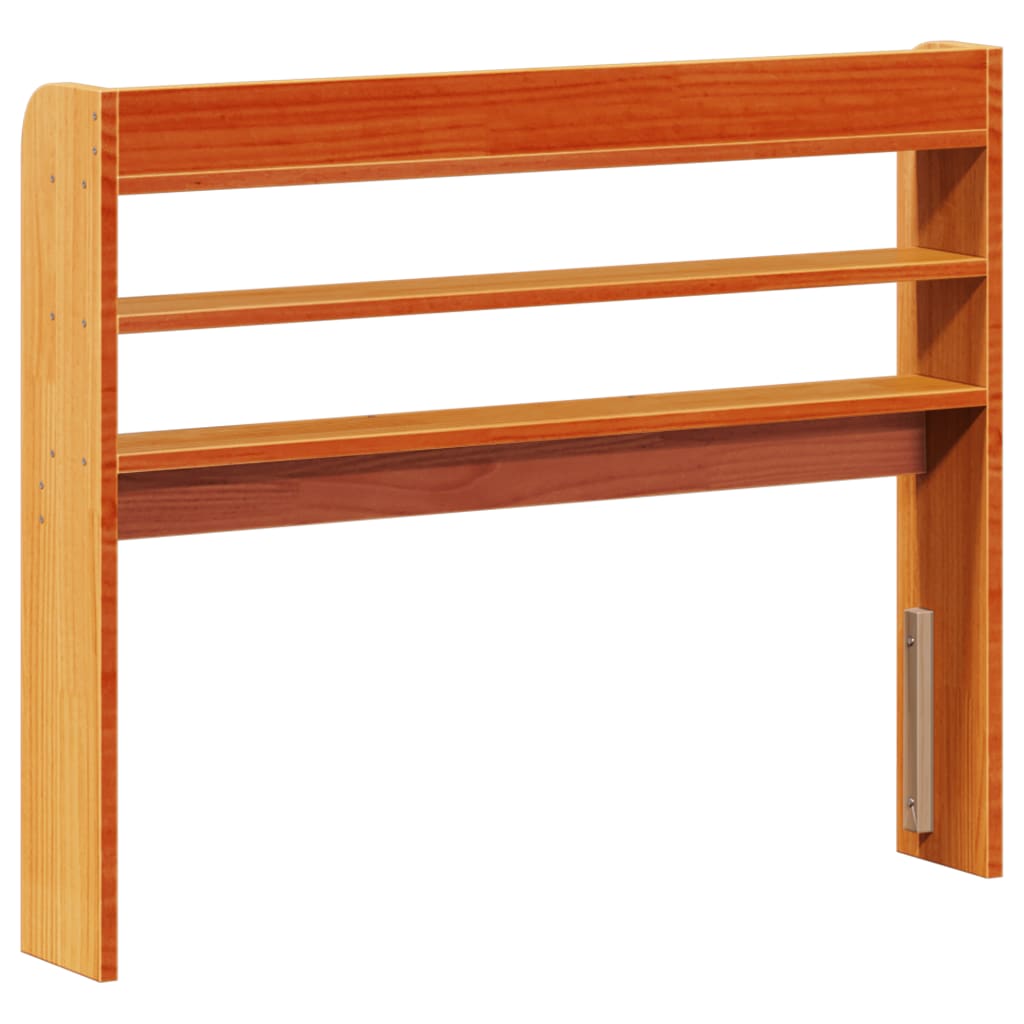 Headboard with Shelves Wax Brown 75 cm Solid Wood Pine