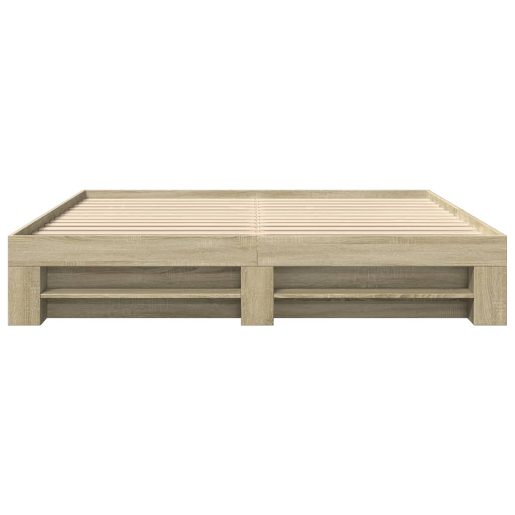 vidaXL Bed Frame without Mattress Sonoma Oak 200x200 cm Engineered Wood