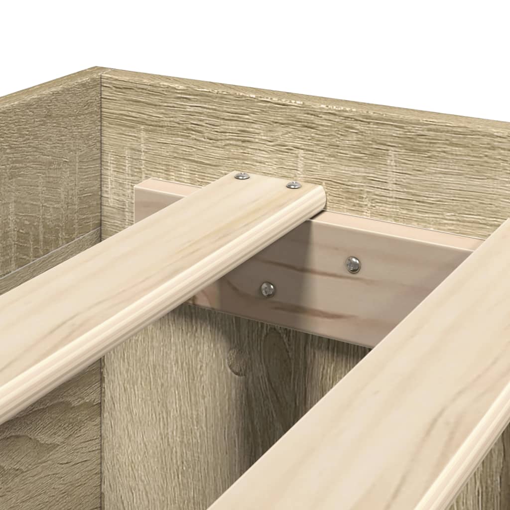 Bed Frame without Mattress Sonoma Oak 120x200 cm Engineered Wood