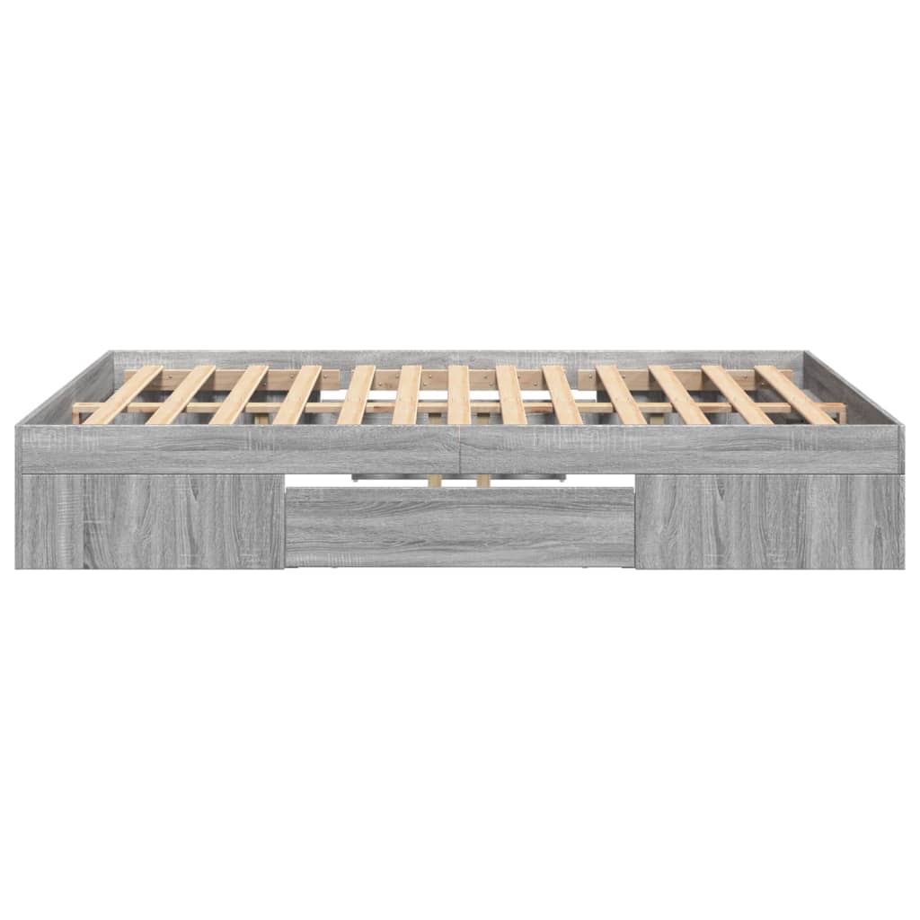 Bed Frame without Mattress Grey Sonoma 120x200 cm Engineered Wood