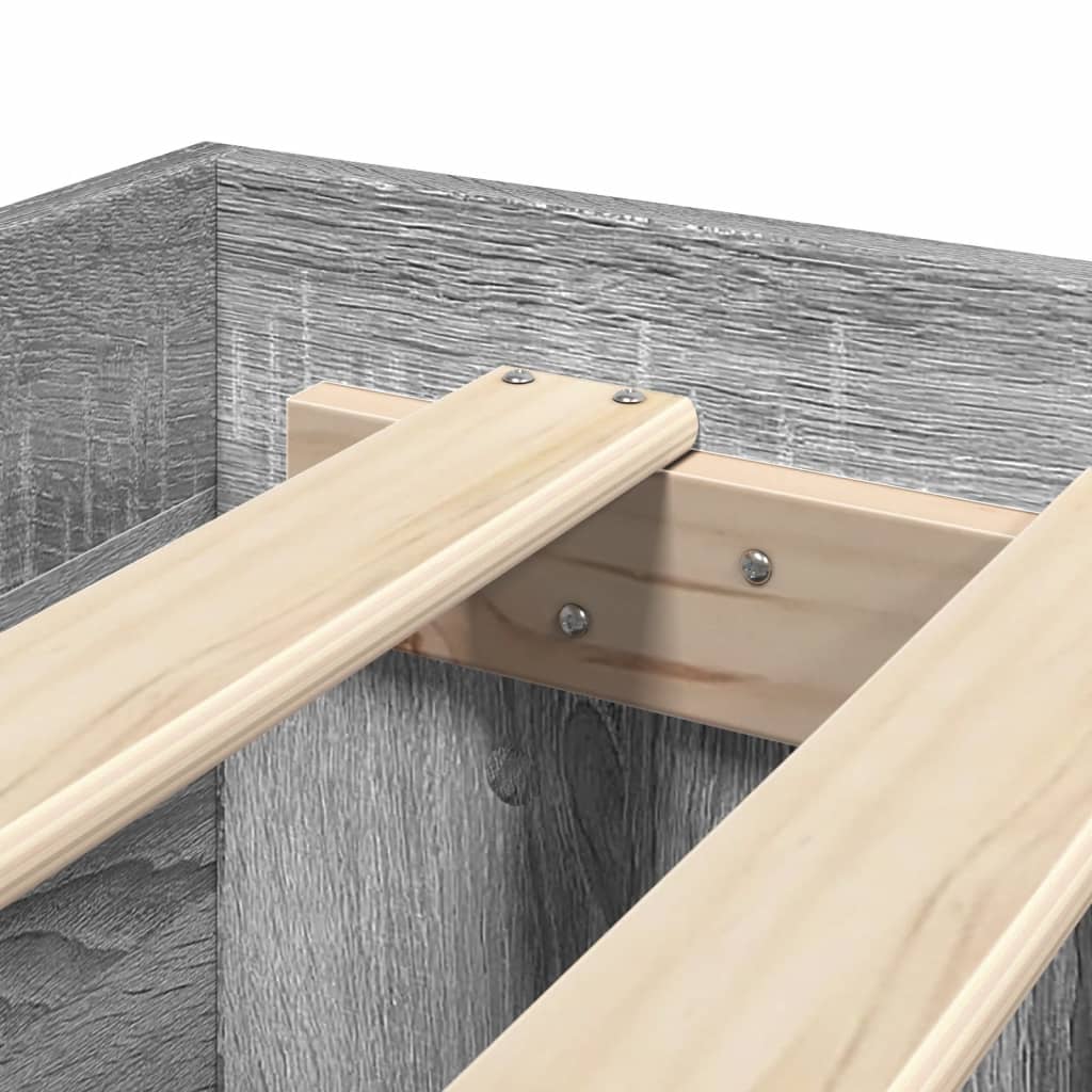 Bed Frame without Mattress Grey Sonoma 120x200 cm Engineered Wood
