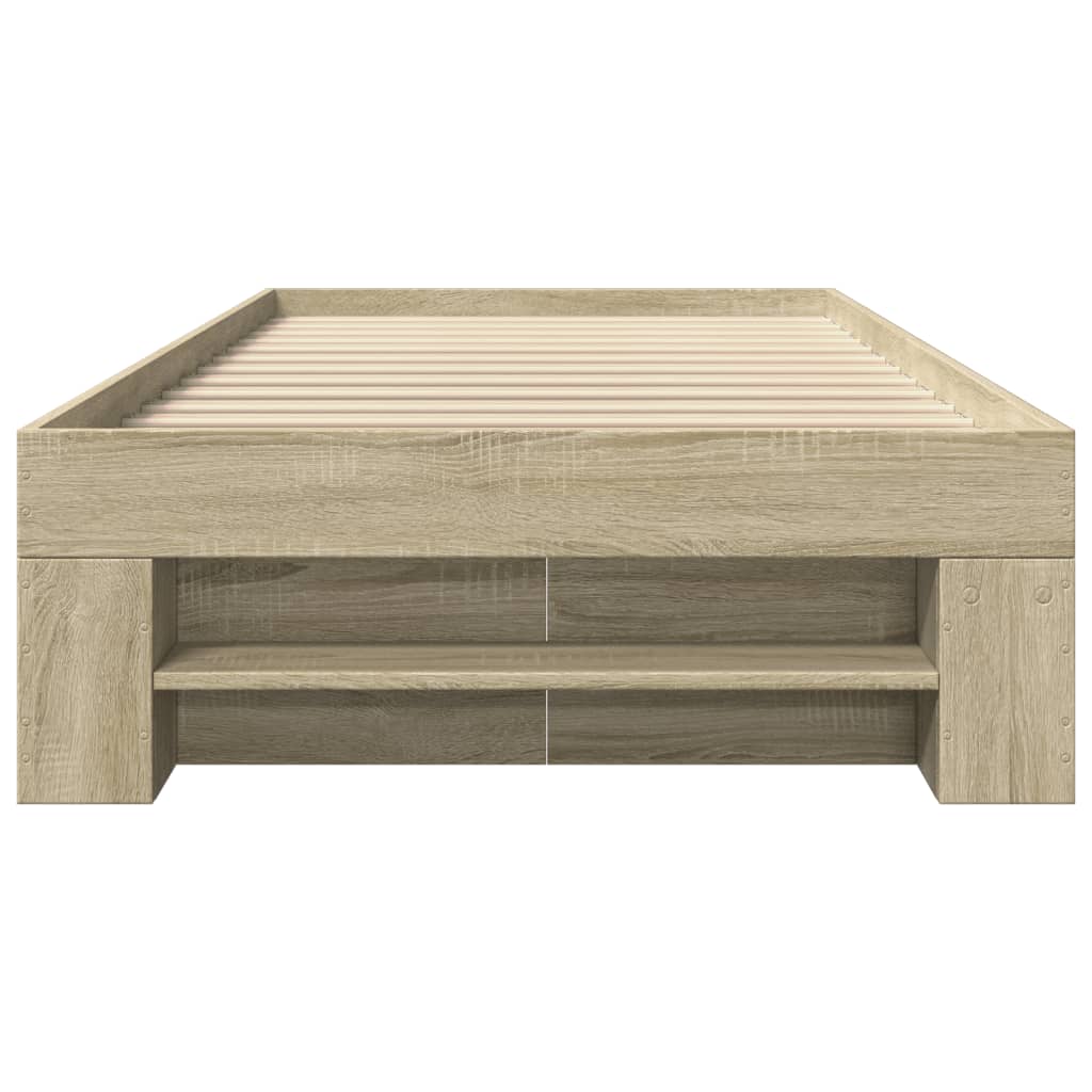 Bed Frame without Mattress Sonoma Oak 100x200 cm Engineered Wood
