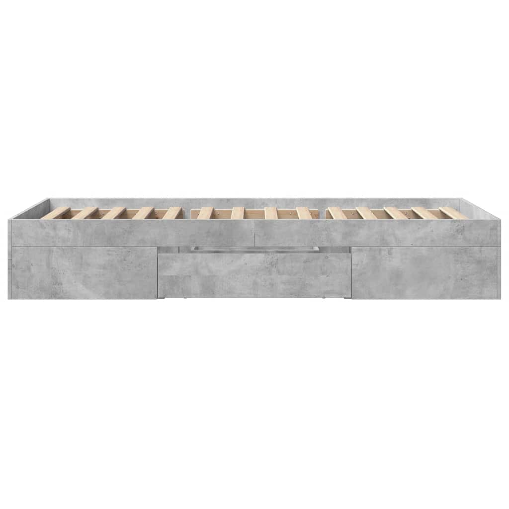 Bed Frame without Mattress Concrete Grey 100x200cm Engineered Wood