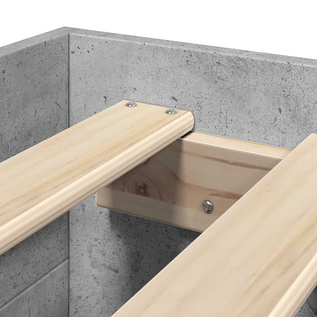 Bed Frame without Mattress Concrete Grey 100x200cm Engineered Wood