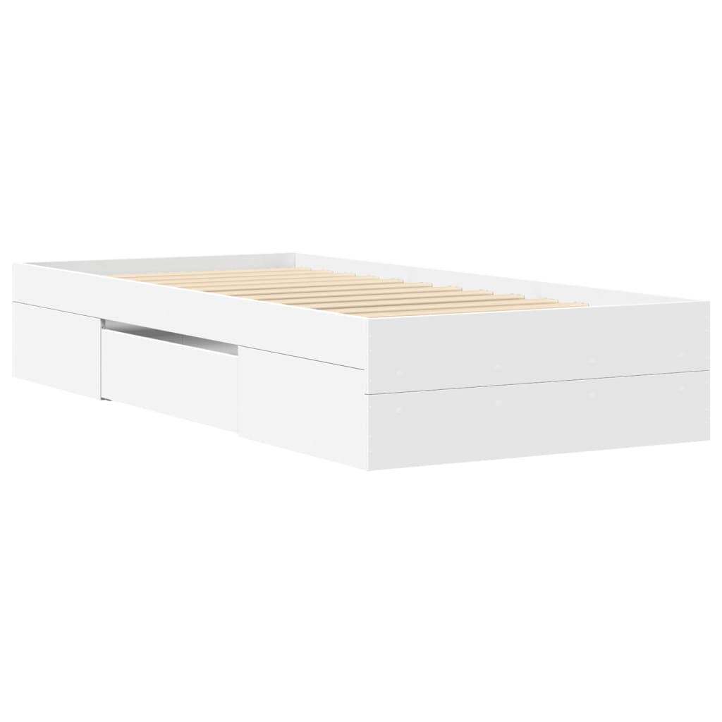 Bed Frame without Mattress White 90x200 cm Engineered Wood