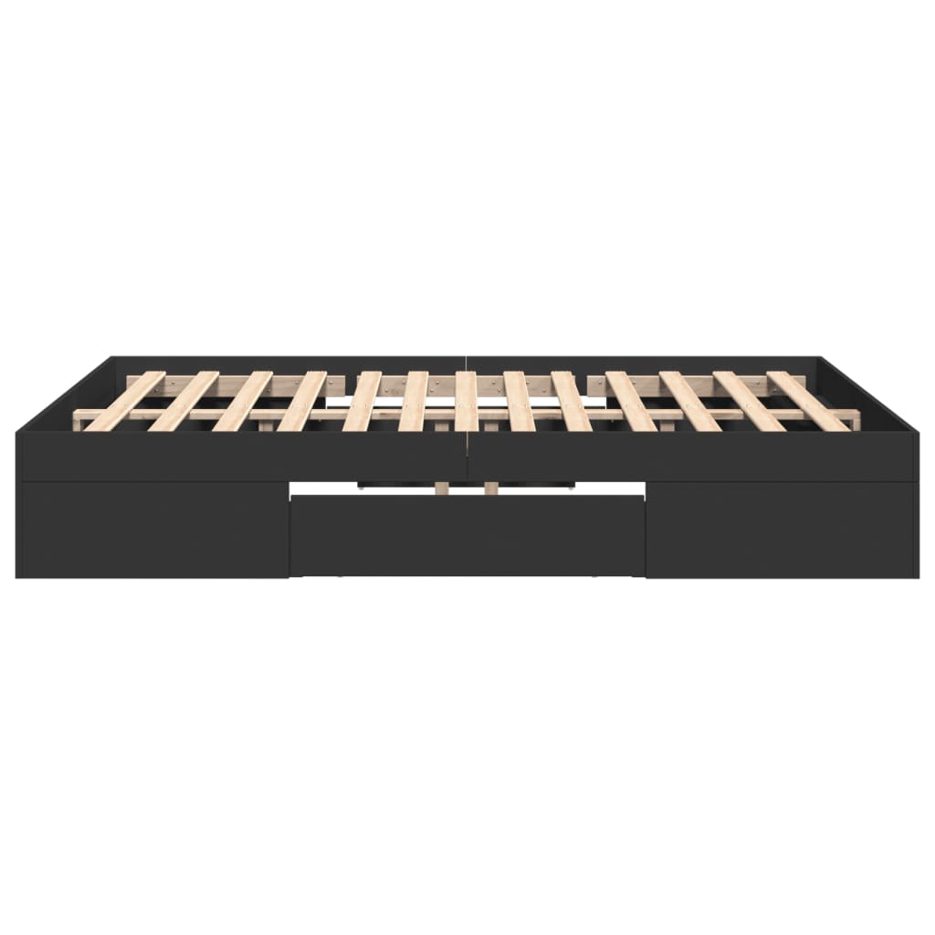 Bed Frame without Mattress Black 120x190 cm Small Double Engineered Wood