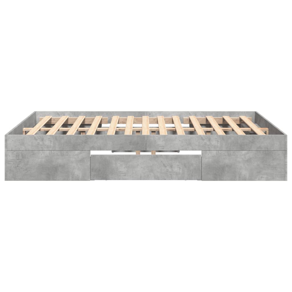 vidaXL Bed Frame without Mattress Concrete Grey 120x190cm Engineered Wood