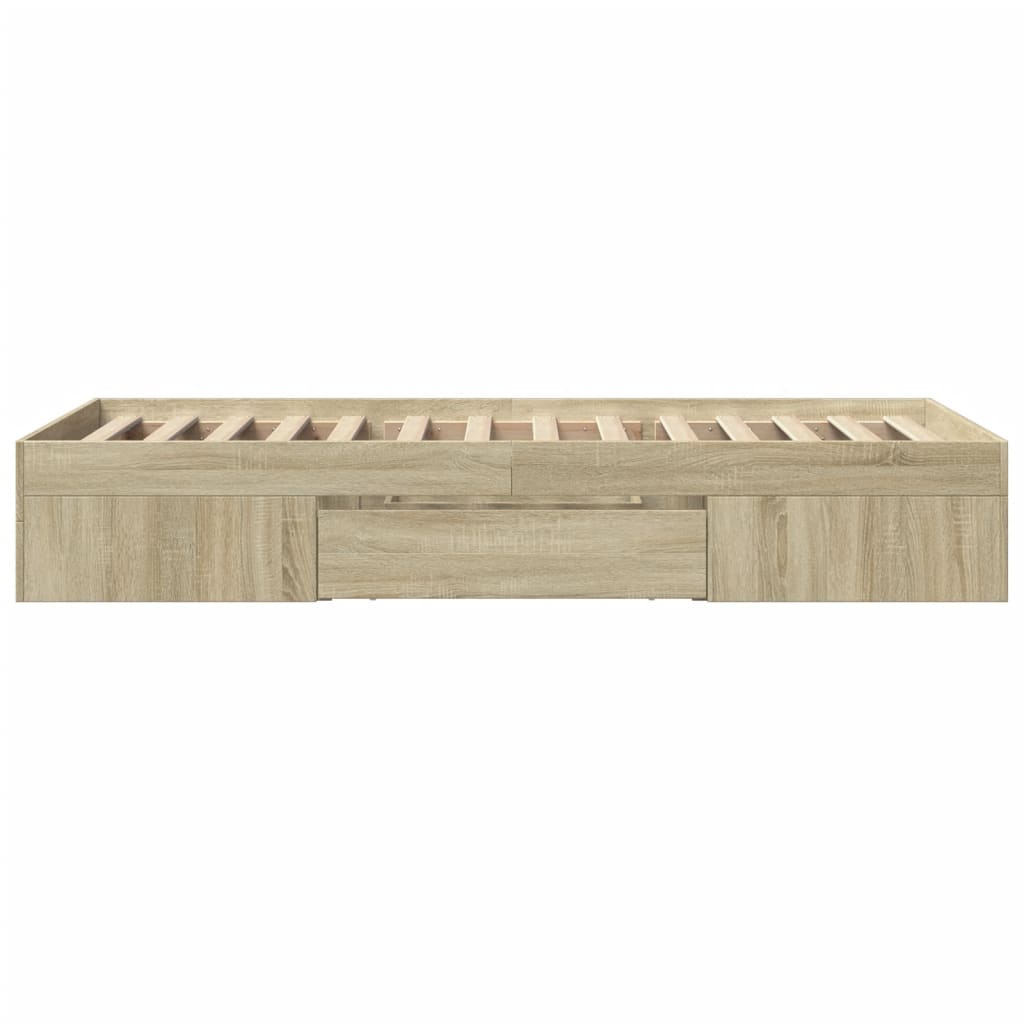 Bed Frame without Mattress Sonoma Oak 90x190 cm Single Engineered Wood